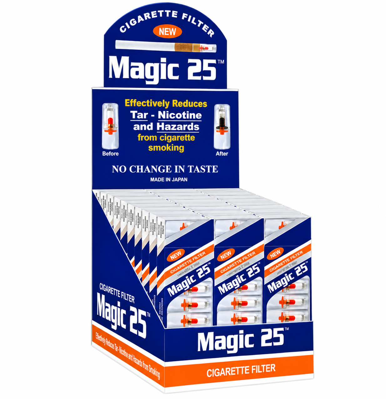 Magic 25 Disposable Cigarette Filters – 60 Packs 600 Filter Tips 2 Display Boxes