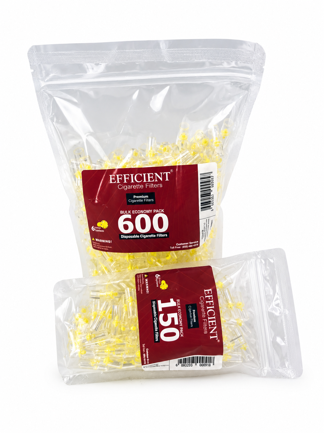 EFFICIENT Disposable Cigarette Filters 6-Hole 750 Count Bulk Filter Tips