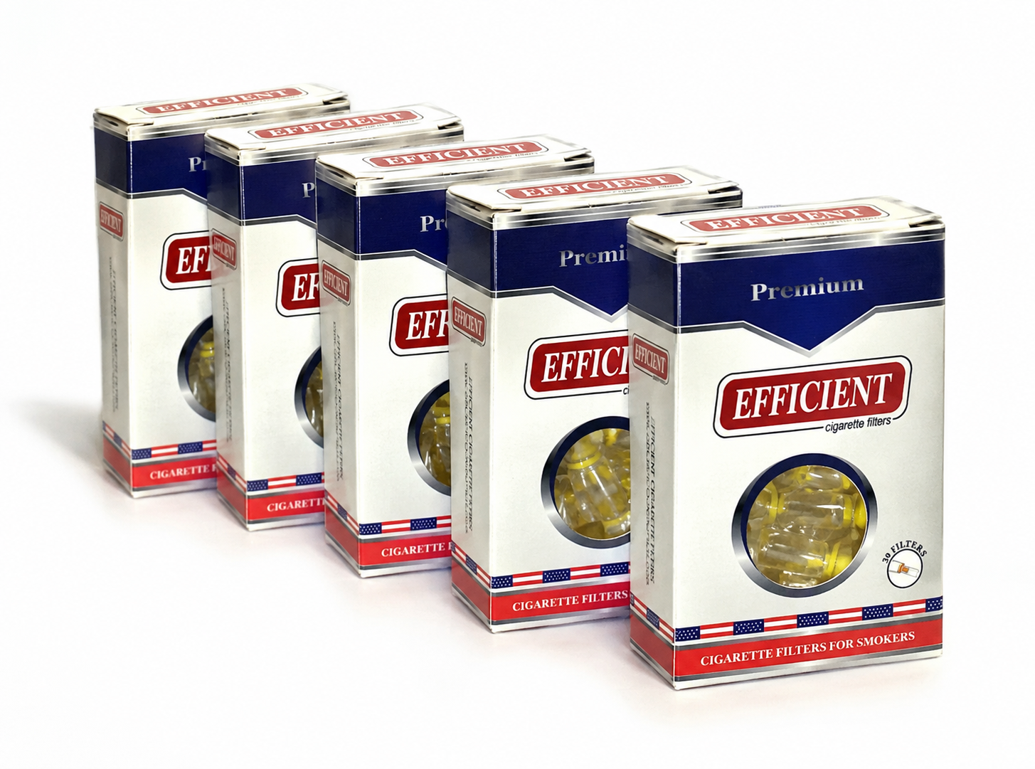 EFFICIENT Disposable Cigarette Filters 8-Hole 150 Count 5 Packs