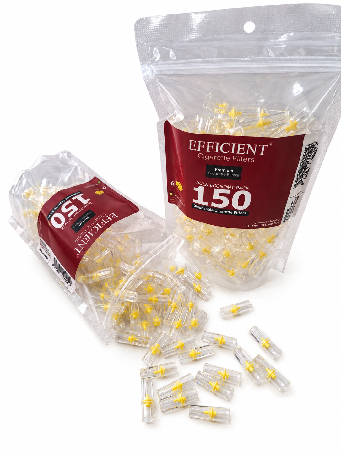 EFFICIENT Disposable Cigarette Filters 6-Hole 300 Count Bulk Filter Tips