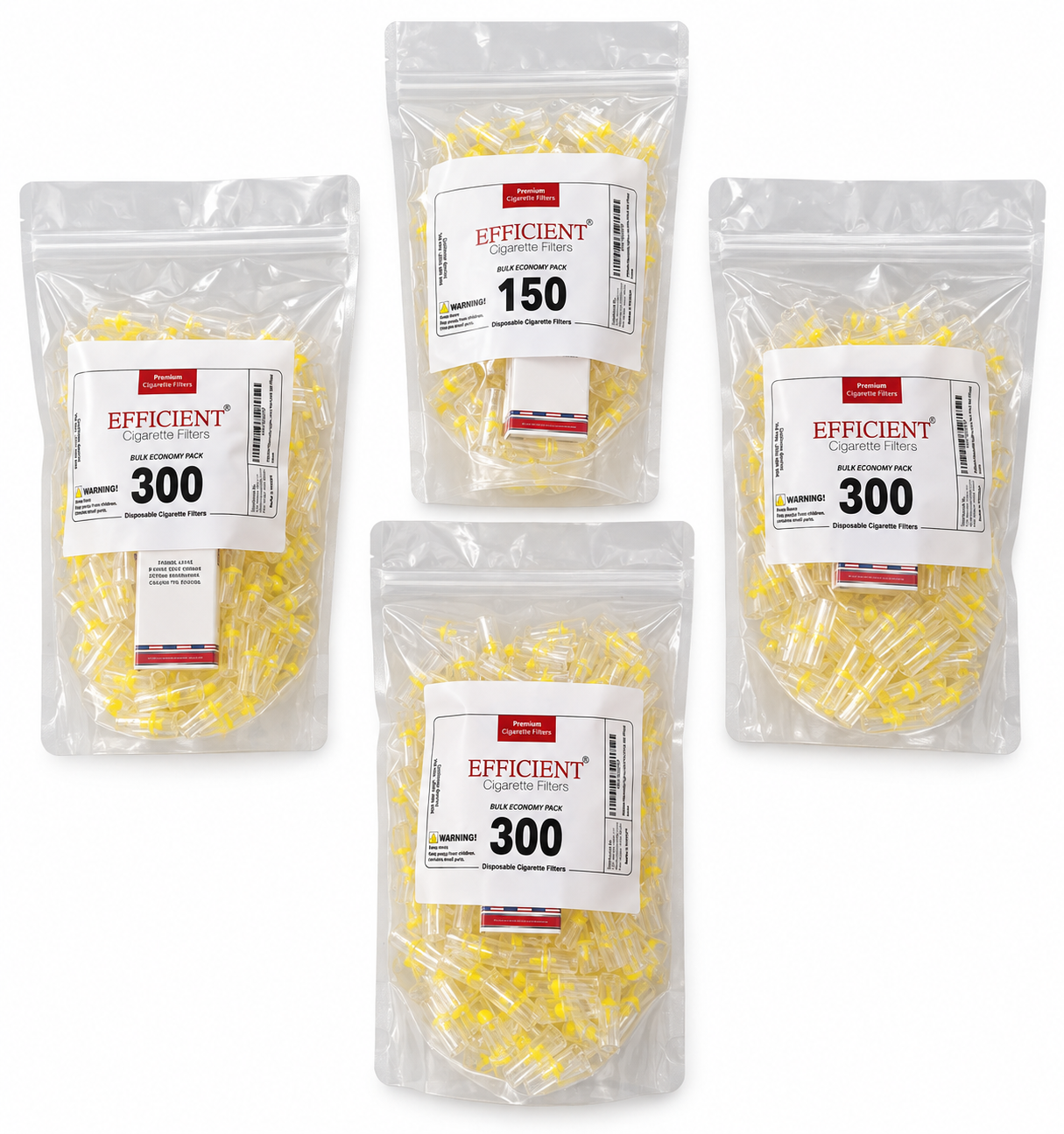 EFFICIENT Cigarette Filters 8-Hole 900 Count with FREE 150 Filters and Travel Case