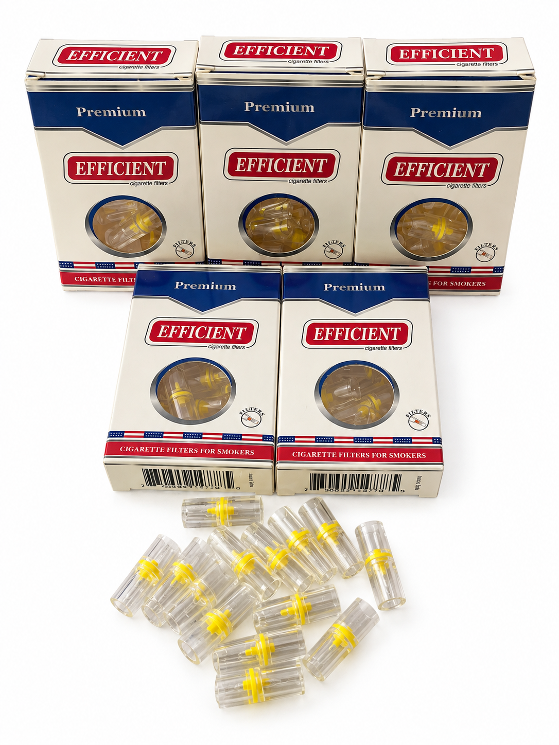 EFFICIENT Disposable Cigarette Filters 8-Hole 150 Count 5 Packs