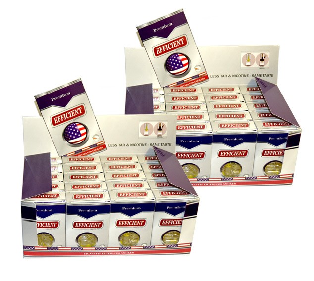 EFFICIENT Cigarette Filters 8-Hole 1200 Count 40 Packs