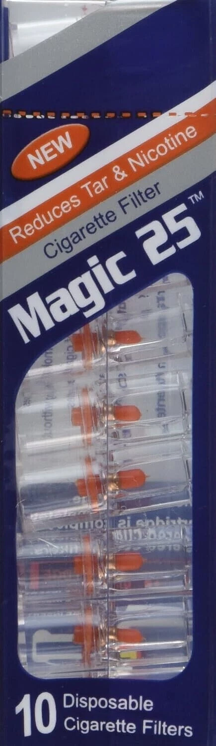 Magic 25 Disposable Cigarette Filters – 60 Packs 600 Filter Tips 2 Display Boxes