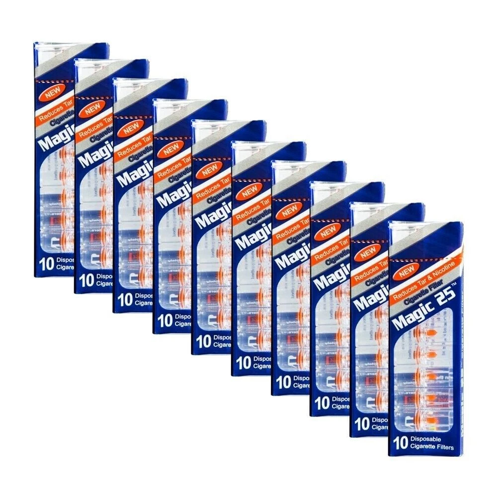 Magic 25 Disposable Cigarette Filters – 10 Packs 100 Filter Tips