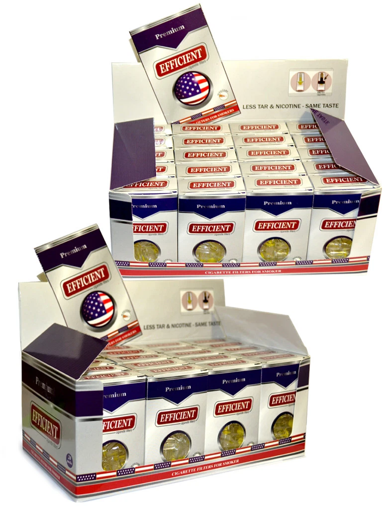EFFICIENT Cigarette Filters 8-Hole 1200 Count 40 Packs