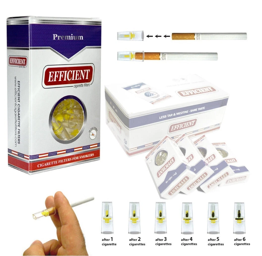 EFFICIENT Cigarette Filters 8-Hole 1200 Count 40 Packs