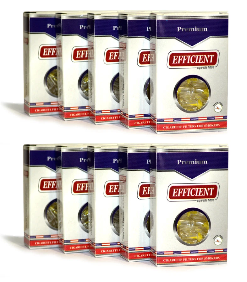 EFFICIENT Disposable Cigarette Filters 8-Hole 300 Count 10 Packs