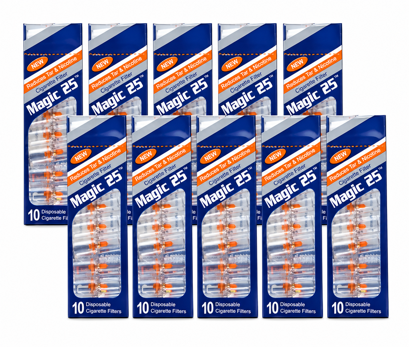 Magic 25 Disposable Cigarette Filters – 10 Packs 100 Filter Tips